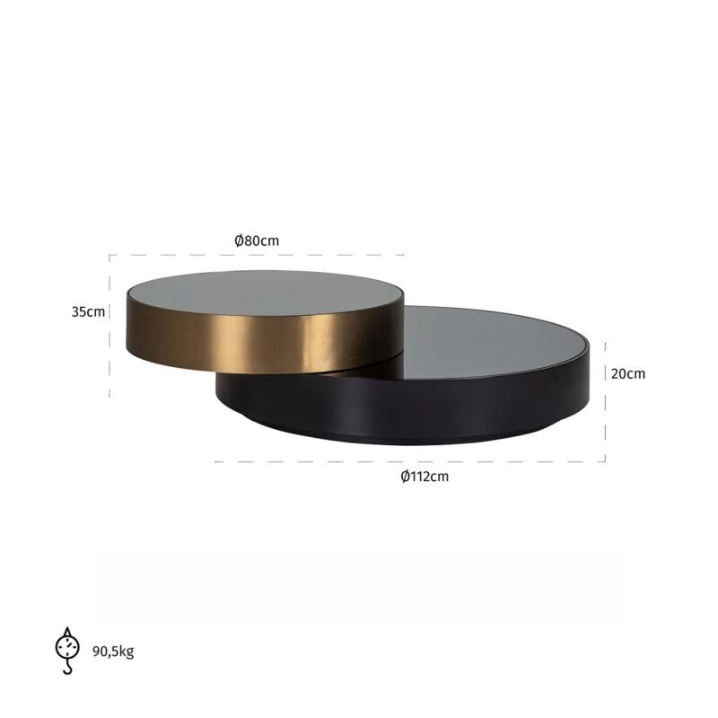 3500 - Salontafel Slice (Black/gold)