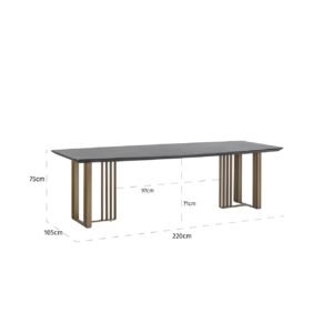 3512 - Eettafel Maverick 220 (Charcoal)