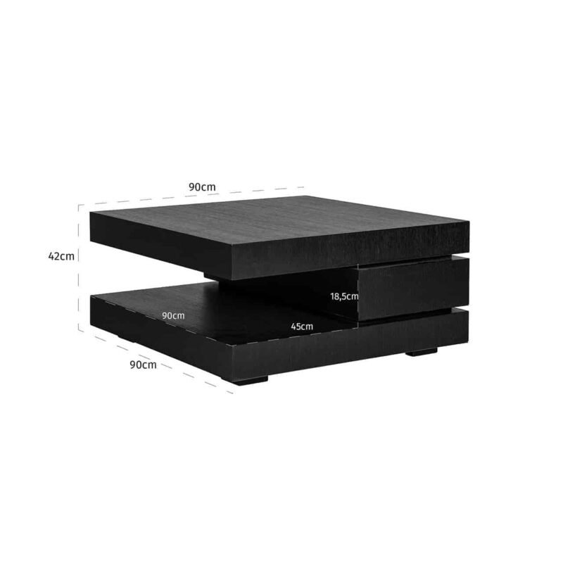 6505 BLACK - Salontafel Oakura blok C (Black)