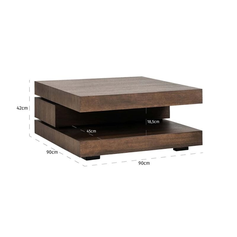 6505 BROWN - Salontafel Oakura blok C (Brown)