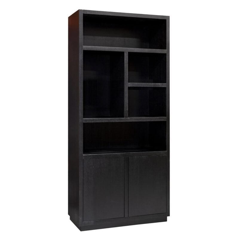 6515 BLACK - Boekenkast Oakura 2-deuren (Black)