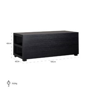 6524 BLACK - Salontafel Oakura bankelement (Black)