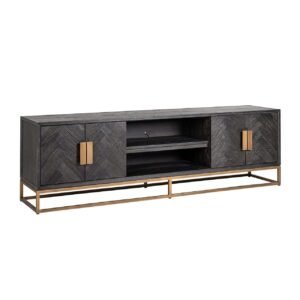 7374 - TV-dressoir Blackbone brass 4-deuren 200 (Black rustic)