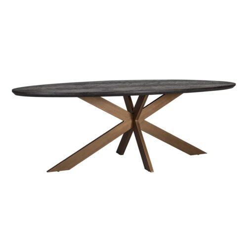 7378 - Eettafel Blackbone brass ovaal 230 (Black rustic)