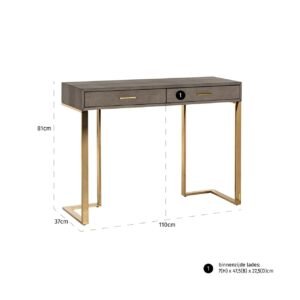 7511 - Wandtafel Marie-Lou 2-laden (Gold)