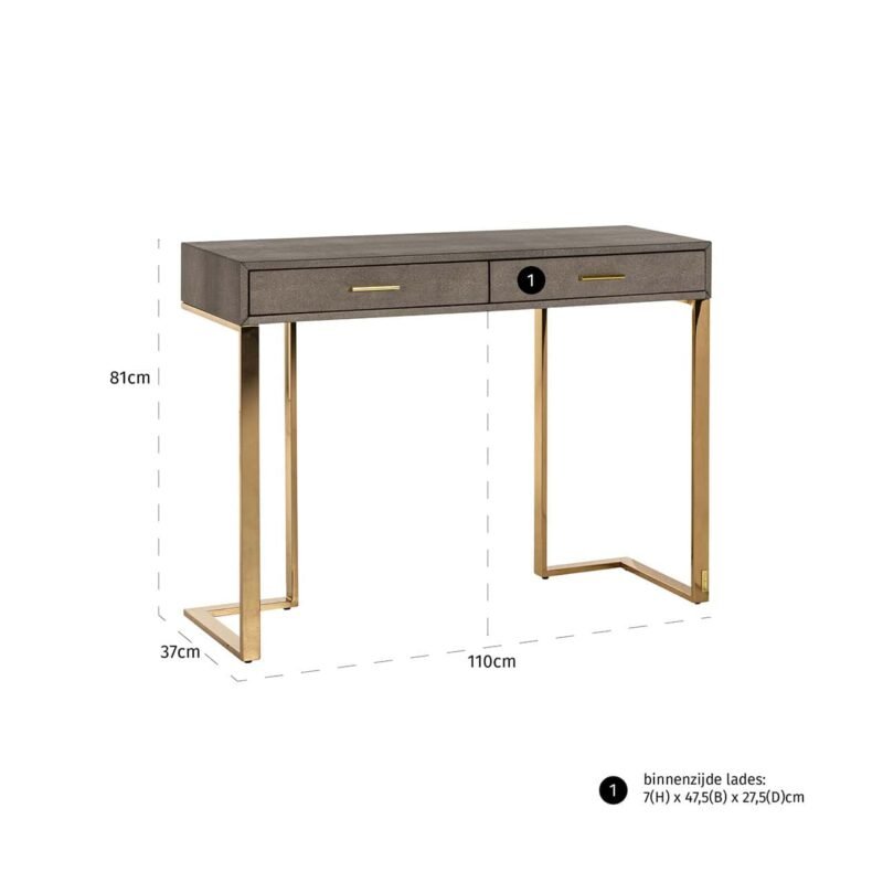 7511 - Wandtafel Marie-Lou 2-laden (Gold)