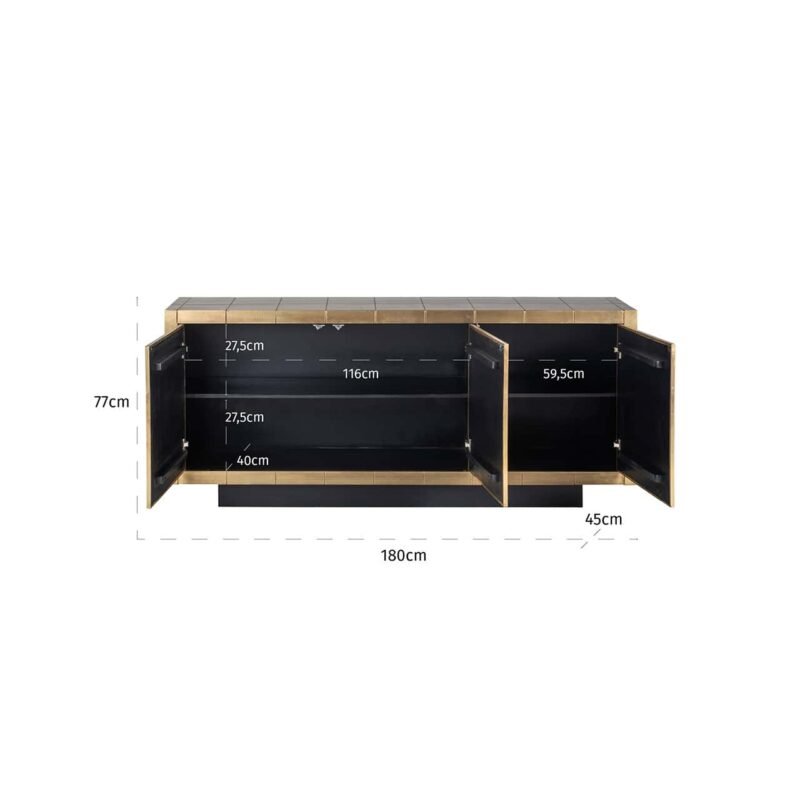 7585 - Dressoir Collada 3-deuren (Brushed Gold)