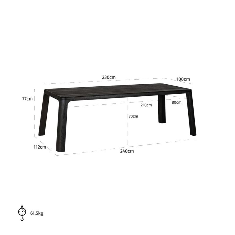 7734 - Eettafel Baccarat 230 (Dark coffee)