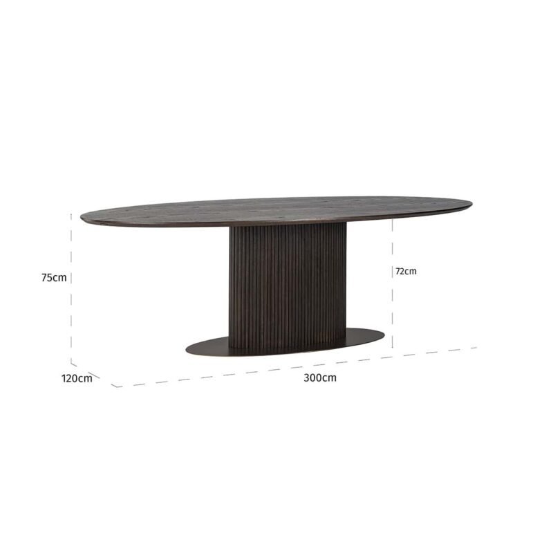 7756 - Eettafel Luxor ovaal 300 (Brown)