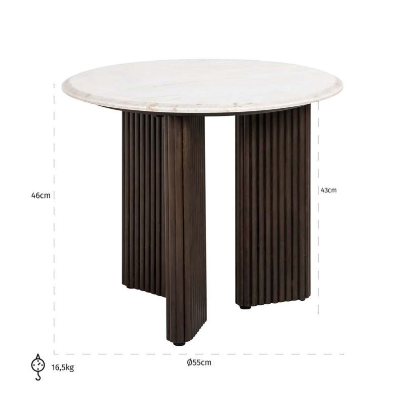 7774 - Bijzettafel Mayfield 55Ø (White)