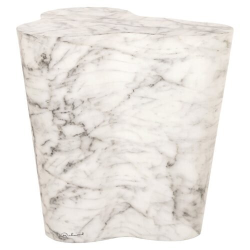 7786 - Bijzettafel Rockyard faux wit marmer (White)