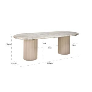 7817 - Eettafel Coronel (Beige)