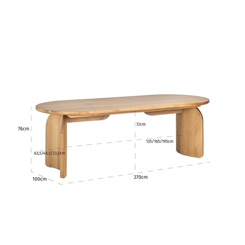 7833 - Eettafel Fairmont natural 270 (Natural)