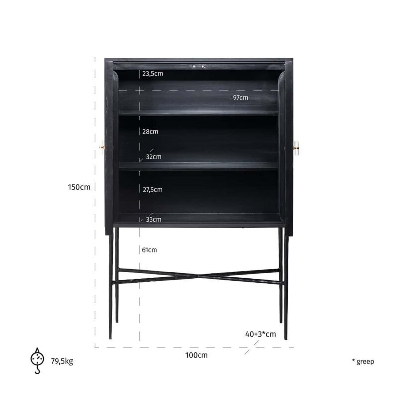 7843 - Wandkast Rostelli 2-deuren