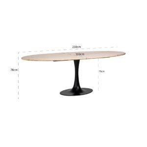 7922 - Eettafel Hampton ovaal 230 (Black)