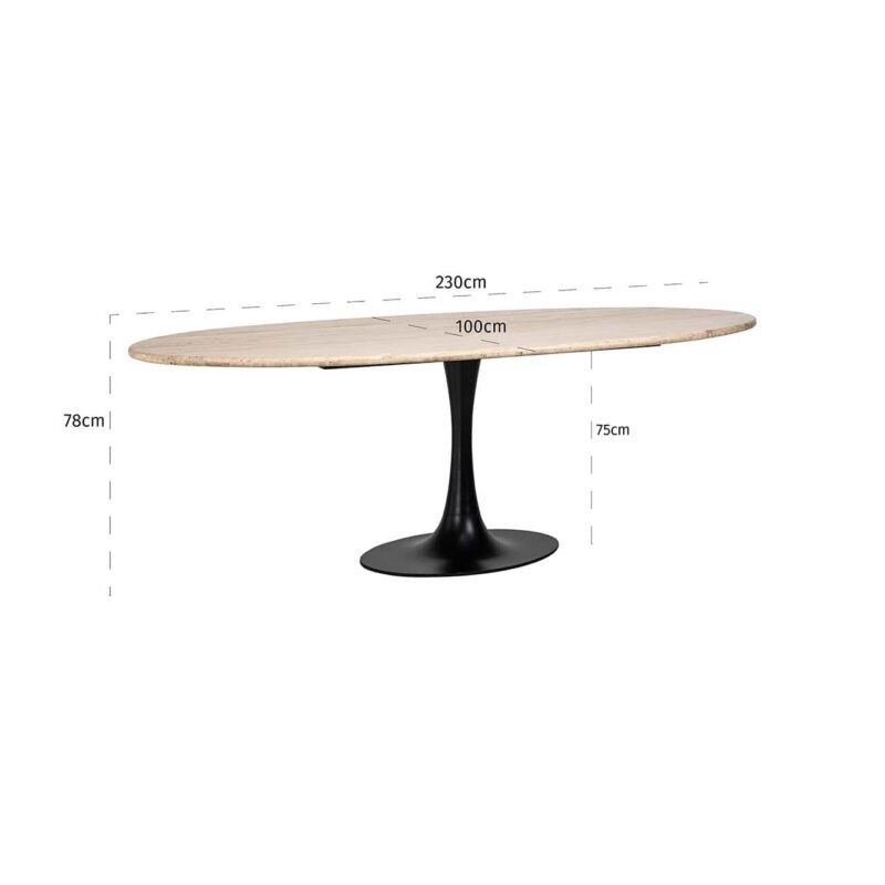 7922 - Eettafel Hampton ovaal 230 (Black)