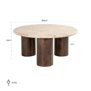 7931 - Salontafel Douglas 90Ø (Brown)