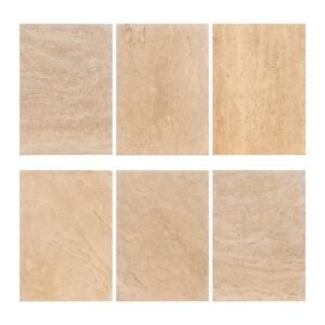 8674 - Eettafel Renaissance organisch Italian Travertine (Beige)