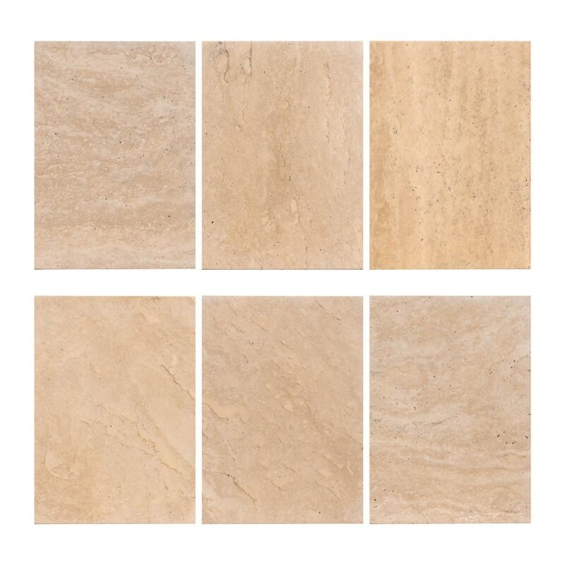 8674 - Eettafel Renaissance organisch Italian Travertine (Beige)