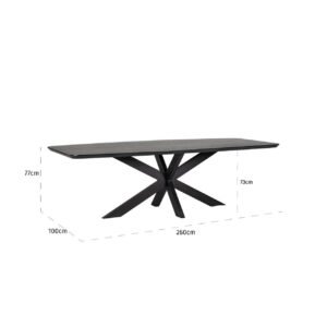 8815 BLACK - Eettafel Bonvoy black 260 (Black)