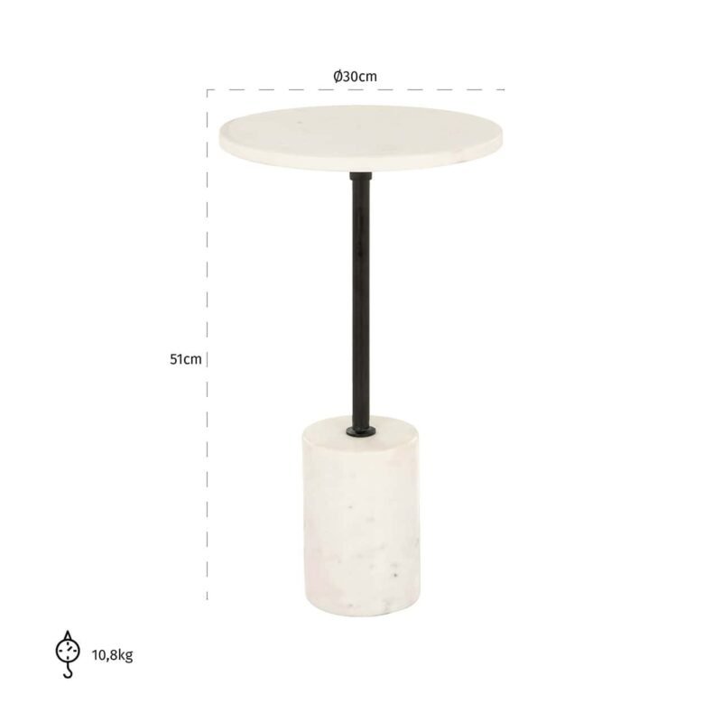 8835 - Bijzettafel Misty 30Ø (Beige)