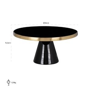 -CP-0040 - Taartplateau Elena (Black/gold)