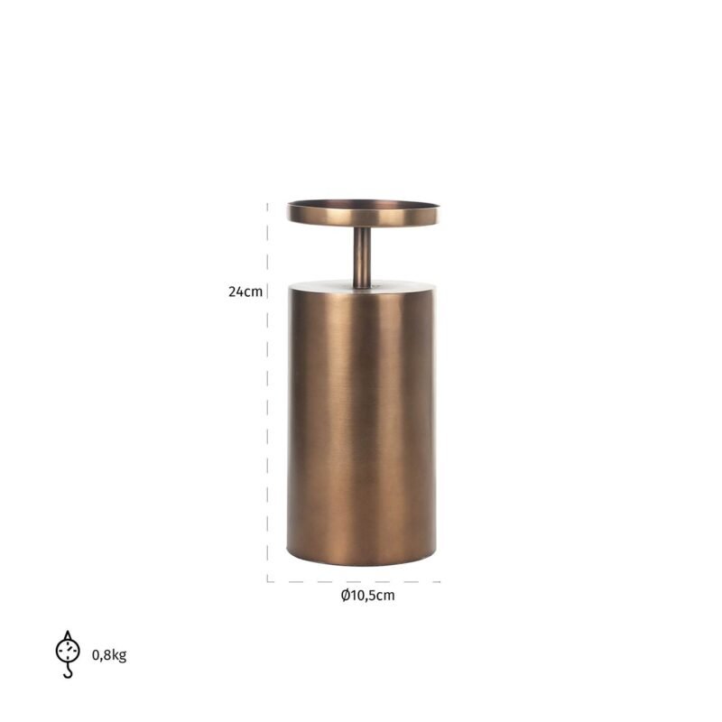 -KA-0117 - Kandelaar Dixon medium (Brushed Gold)