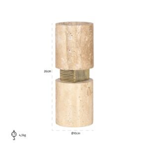 -KA-0281 - Kandelaar Boaz groot (Beige)