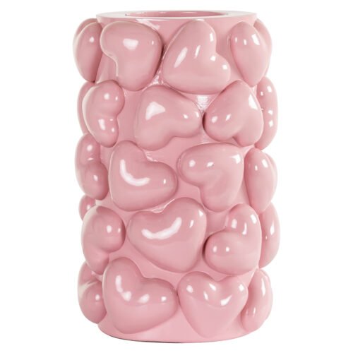 -KA-0318 - Kandelaar Emel hearts groot (Pink)