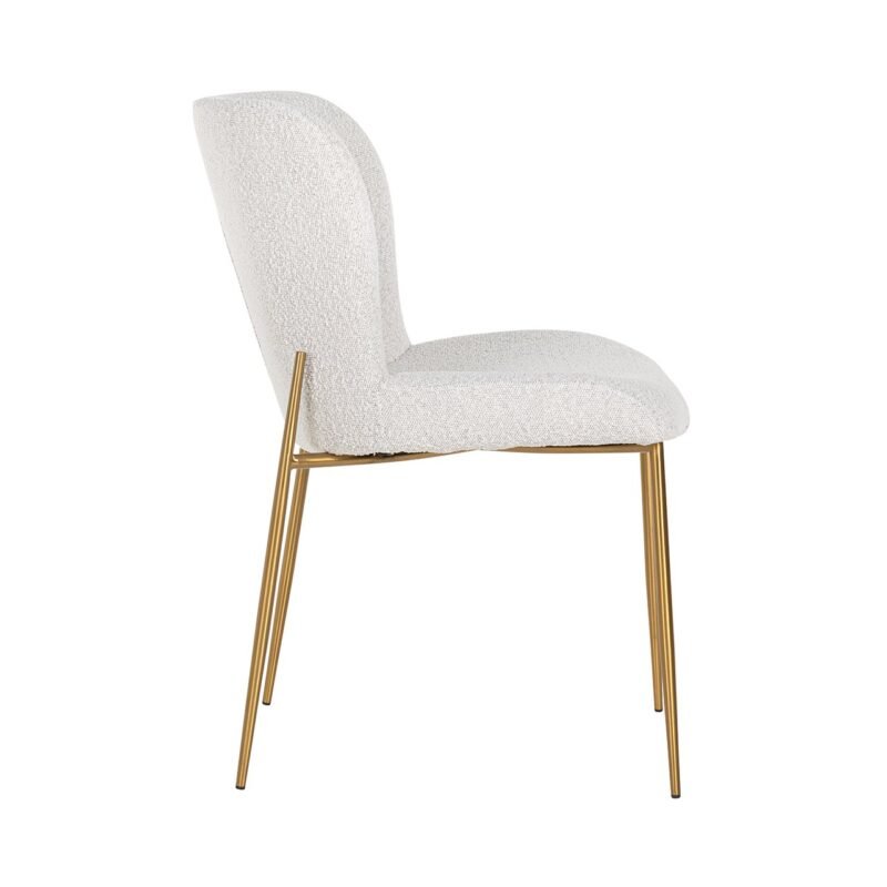 S4508 WHITE BOUCLÉ - Stoel Odessa white bouclé / brushed gold (Copenhagen 900 Bouclé White)
