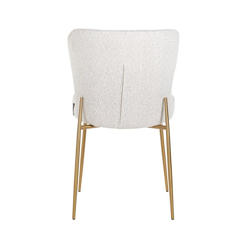 S4508 WHITE BOUCLÉ - Stoel Odessa white bouclé / brushed gold (Copenhagen 900 Bouclé White)