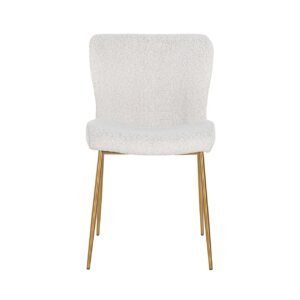S4508 WHITE BOUCLÉ - Stoel Odessa white bouclé / brushed gold (Copenhagen 900 Bouclé White)
