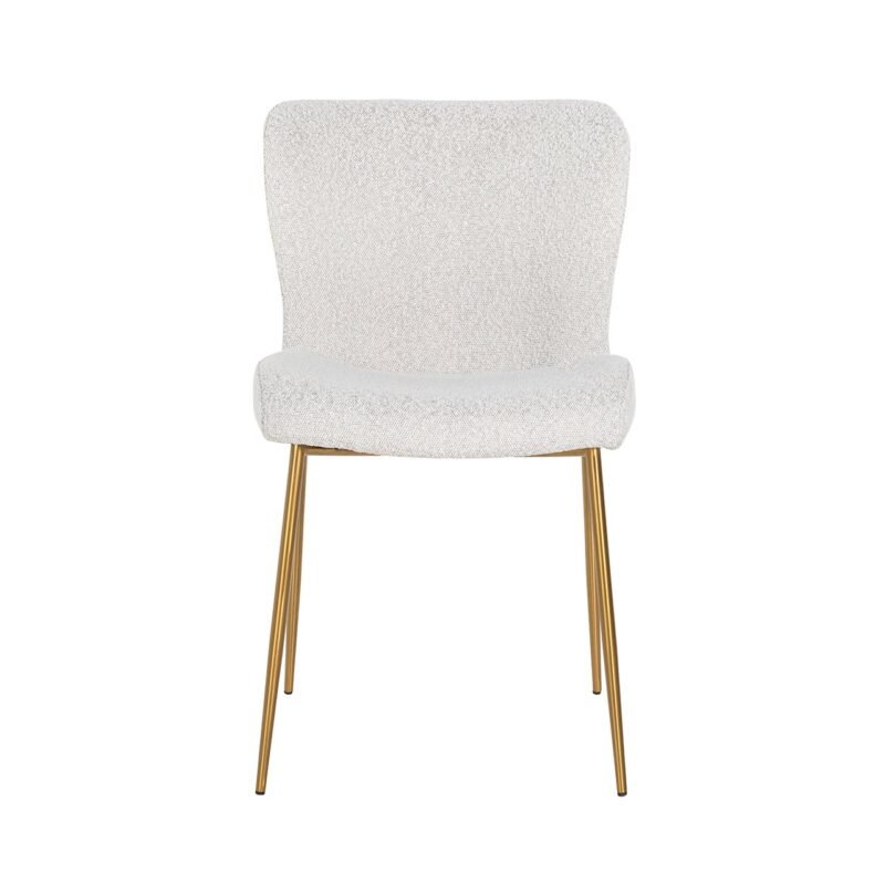 S4508 WHITE BOUCLÉ - Stoel Odessa white bouclé / brushed gold (Copenhagen 900 Bouclé White)