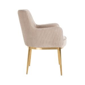 S4525 FR KHAKI VELVET - Stoel Breeze khaki velvet / brushed gold fire retardant (FR-Quartz 903 Khaki)