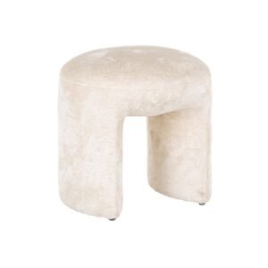 S4548 WHITE CHENILLE - Poef Fargo  white chenille (Bergen 900 white chenille)