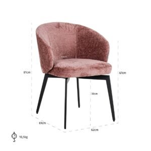 S4594 FR ROSE CHENILLE - Stoel Amphara rose chenille fire retardant (Bergen 705 rose chenille)