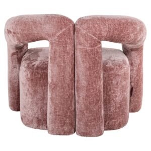 S4596 ROSE CHENILLE - Fauteuil Dana rose chenille (Bergen 705 rose chenille)