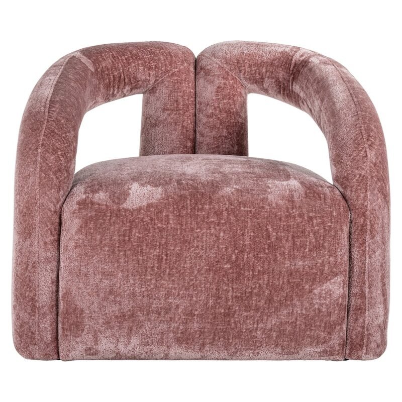 S4596 ROSE CHENILLE - Fauteuil Dana rose chenille (Bergen 705 rose chenille)