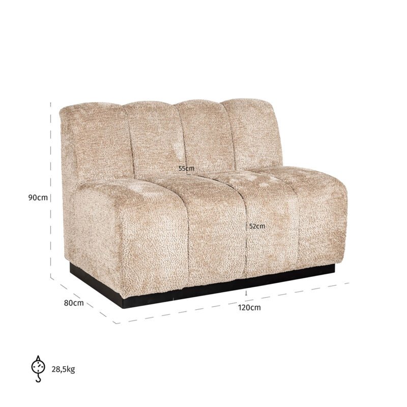 S4620 LOVELY BEIGE - Eetkamerbank Hillpark lovely beige (Be Lovely 170 Beige)