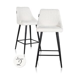 S4700 WHITE UNICORN - Counter stoel Brooke white unicorn (set van 2) (Unicorn 02 white)