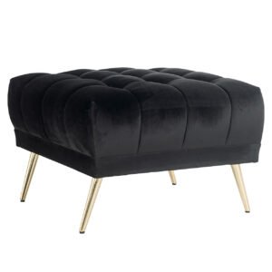 S5124 ANTRACIET VELVET - Poef Huxley antraciet velvet (Quartz Antraciet 801)