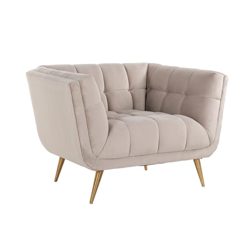 S5125 KHAKI VELVET - Fauteuil Huxley Khaki velvet / Brushed gold (Quartz Khaki 903)
