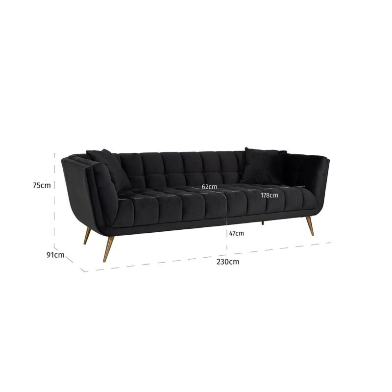 S5126 ANTRACIET VELVET - Bank Huxley Antraciet velvet / Brushed gold (Quartz Antraciet 801)