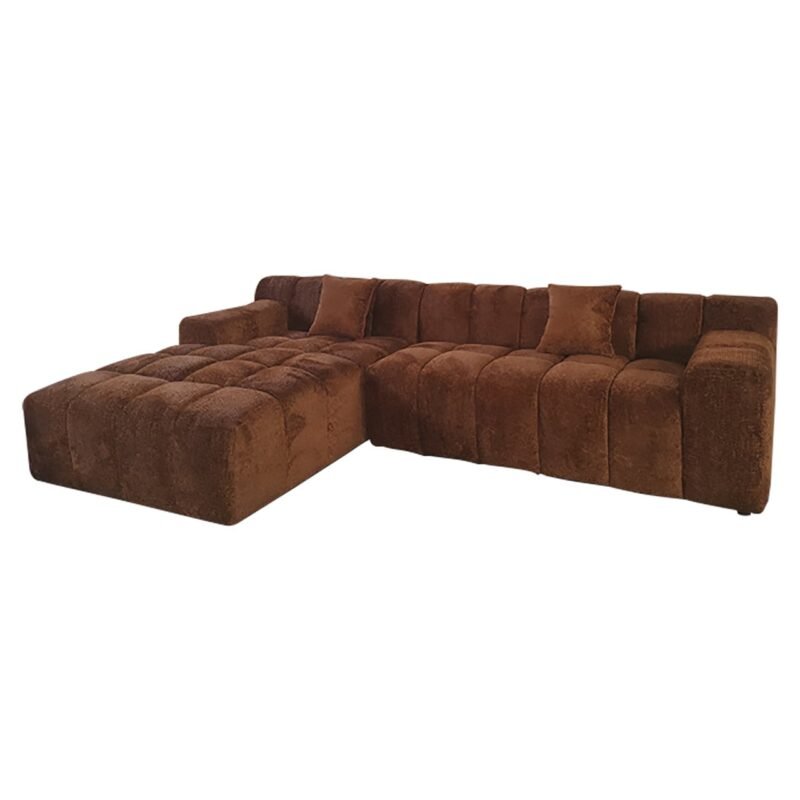 S5136 LOVELY CINNAMON - Sofa Cube 3-zits + lounge links (Be Lovely 603 Cinnamon)