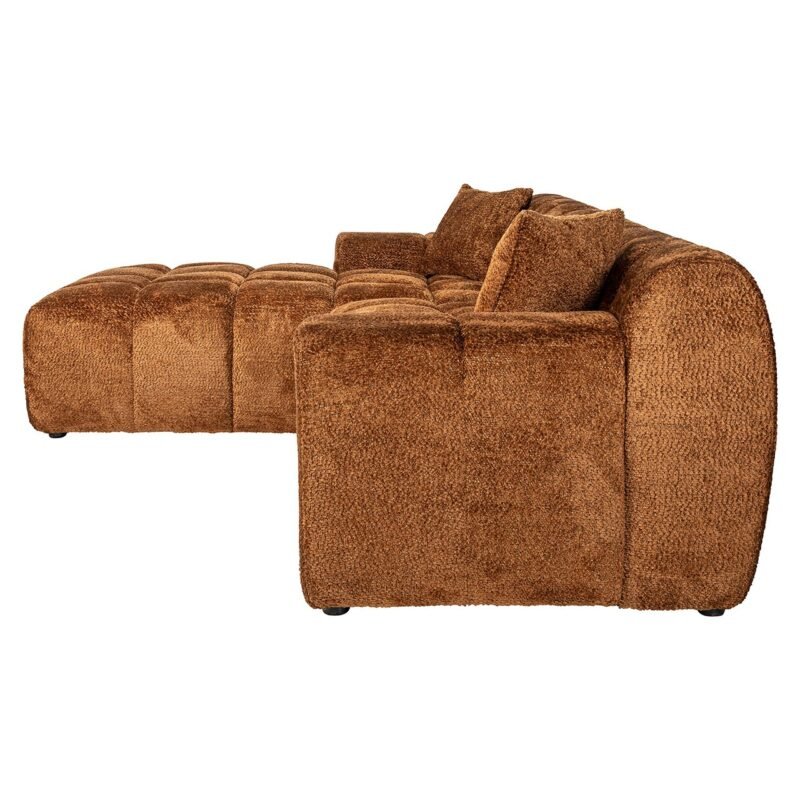 S5136 LOVELY CINNAMON - Sofa Cube 3-zits + lounge links (Be Lovely 603 Cinnamon)
