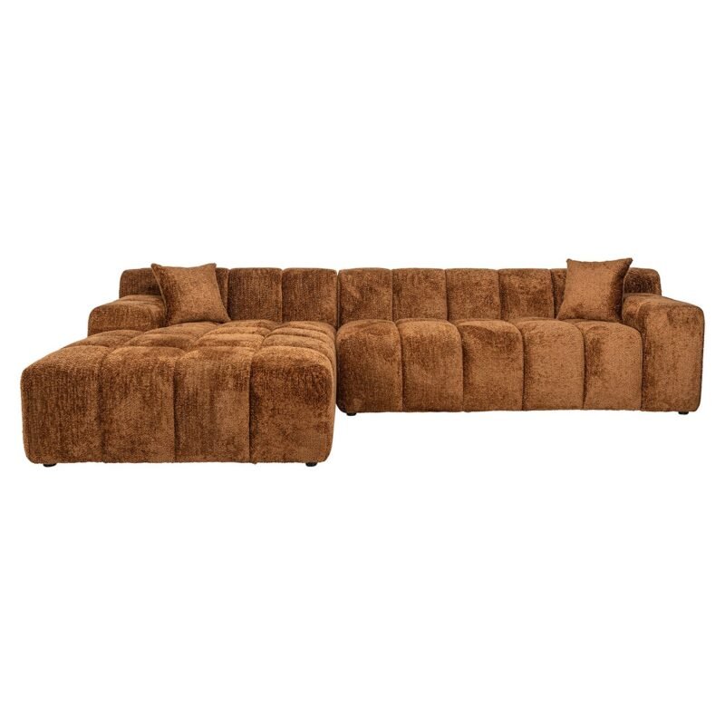 S5136 LOVELY CINNAMON - Sofa Cube 3-zits + lounge links (Be Lovely 603 Cinnamon)