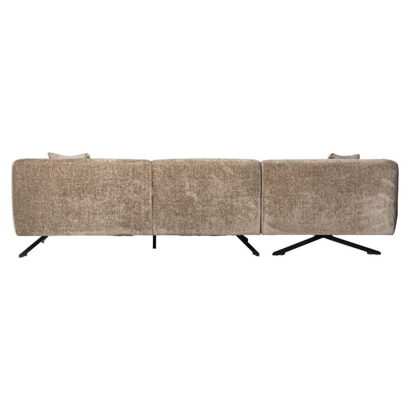 S5138 TAUPE CHENILLE - Bank Donovan 3-zits + lounge links (Bergen 104 taupe chenille)