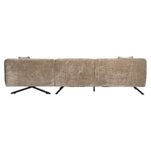 S5139 TAUPE CHENILLE - Bank Donovan 3-zits + lounge rechts (Bergen 104 taupe chenille)