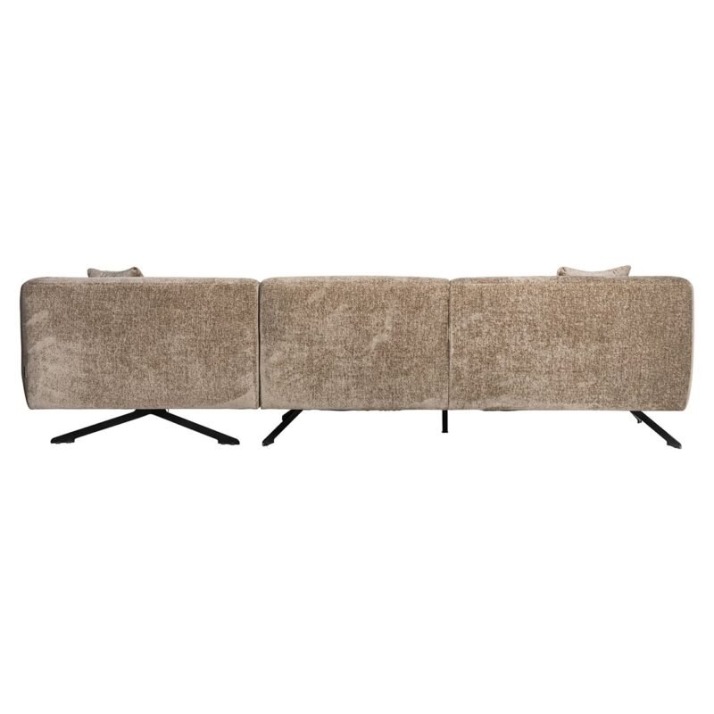 S5139 TAUPE CHENILLE - Bank Donovan 3-zits + lounge rechts (Bergen 104 taupe chenille)