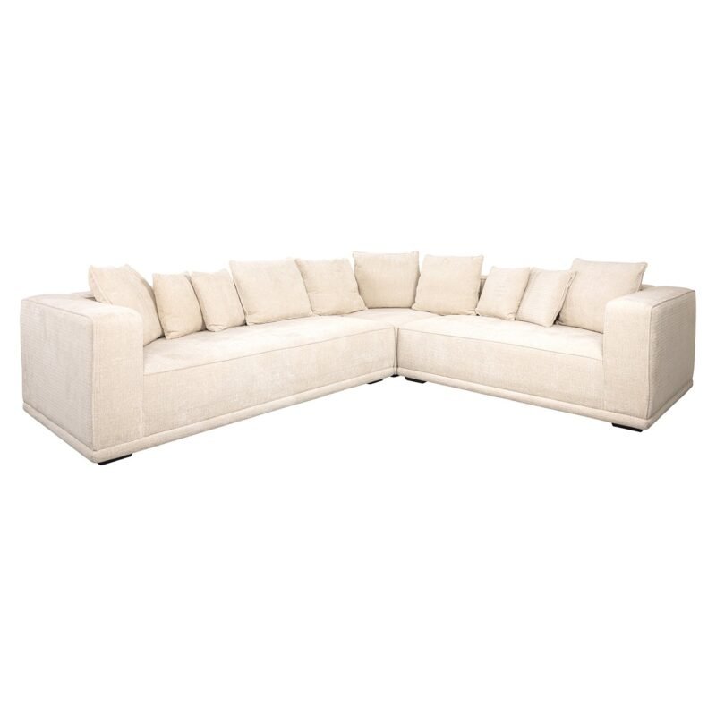 S5148 BEIGE CHENILLE - Hoekbank Lusso beige chenille (Niagara 902 beige Chenille)